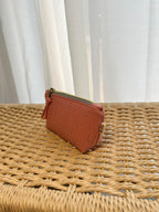 Gingham Mini Utility Pouch - Peach Sorbet
