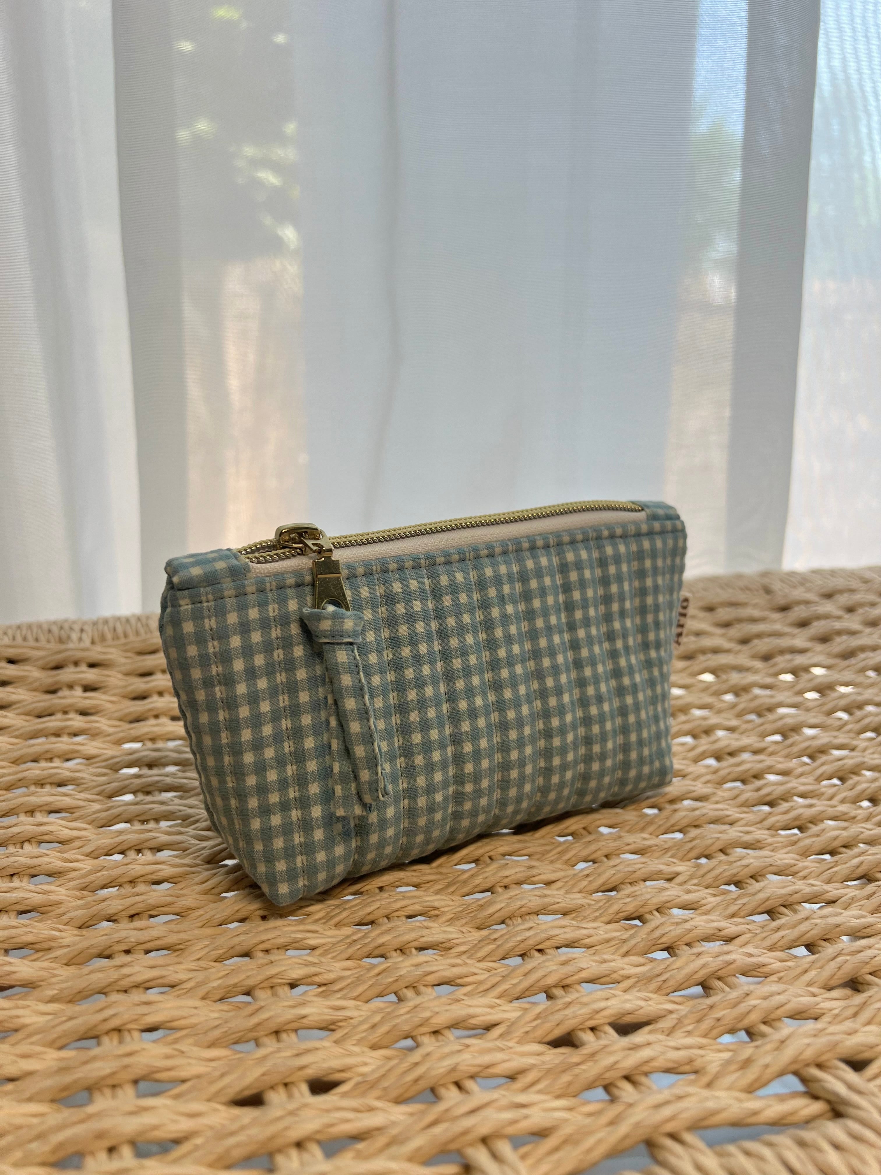 Gingham Mini Utility Pouch - Blueberry Pie