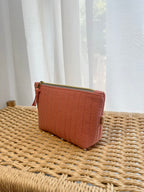 Gingham Medium Utility Pouch - Peach Sorbet