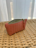 Gingham Mini Utility Pouch - Peach Sorbet