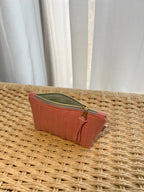 Gingham Mini Utility Pouch - Peach Sorbet
