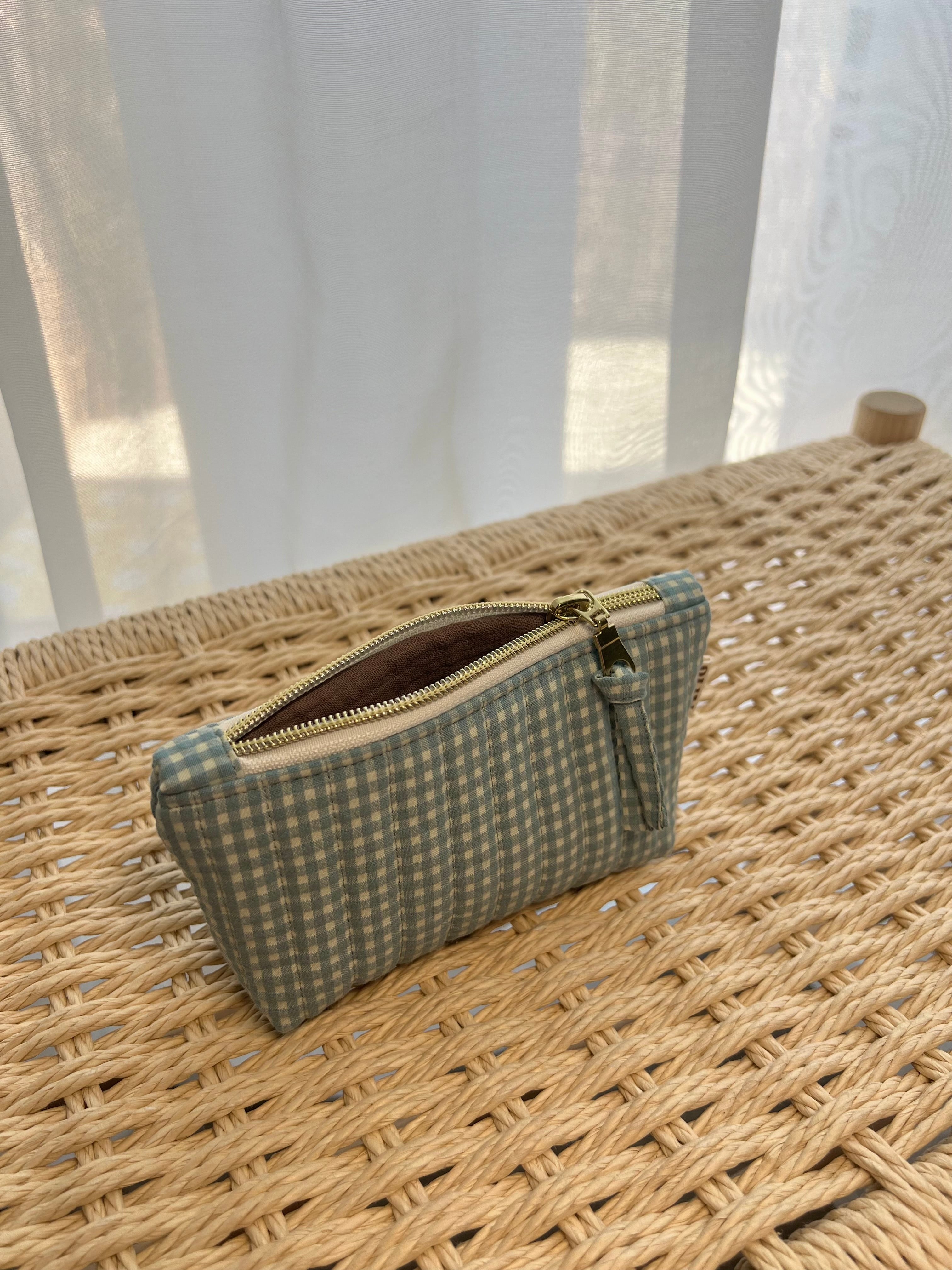Gingham Mini Utility Pouch - Blueberry Pie