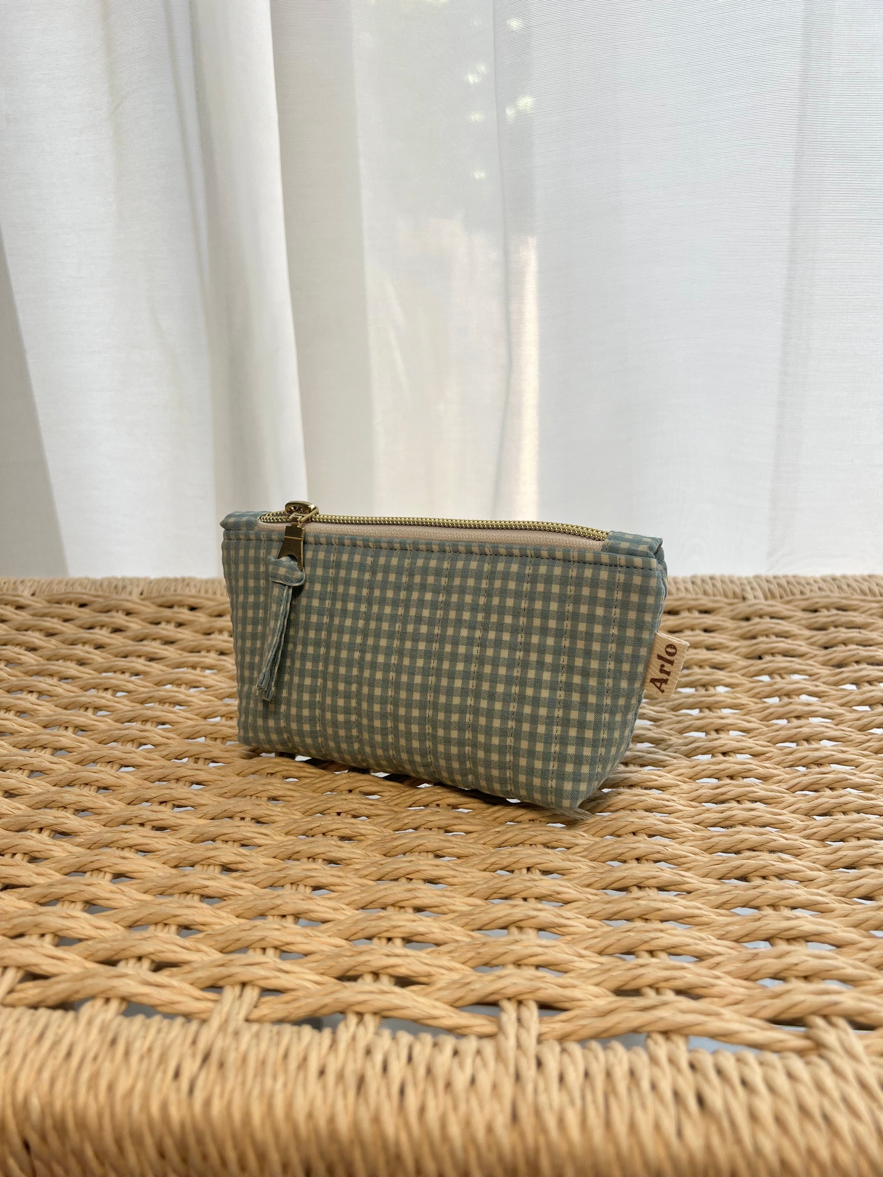 Gingham Mini Utility Pouch - Blueberry Pie