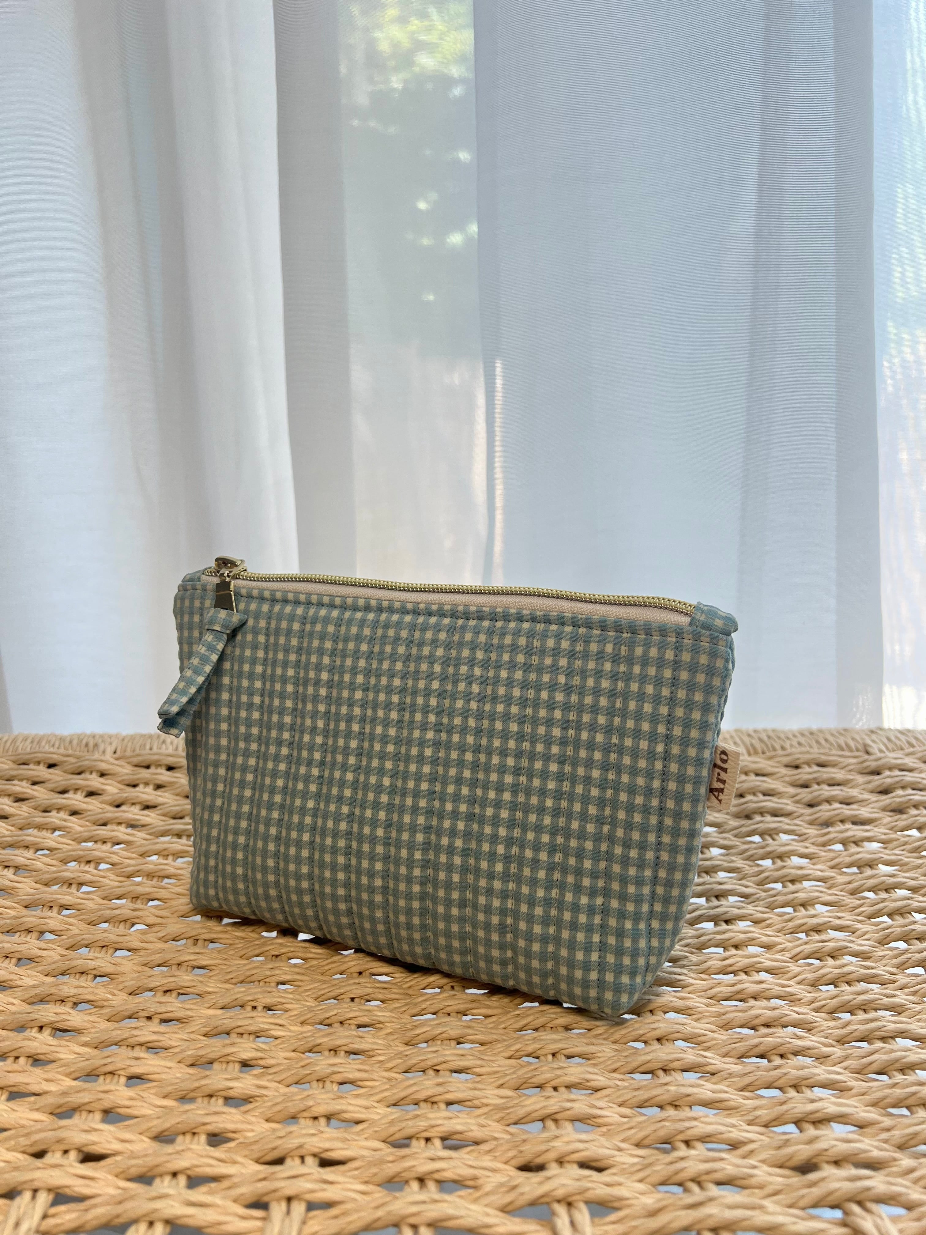 Gingham Medium Utility Pouch - Blueberry Pie