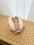 Ruffle Mini Essentials Pouch - Candy Stripe Pink (custom)