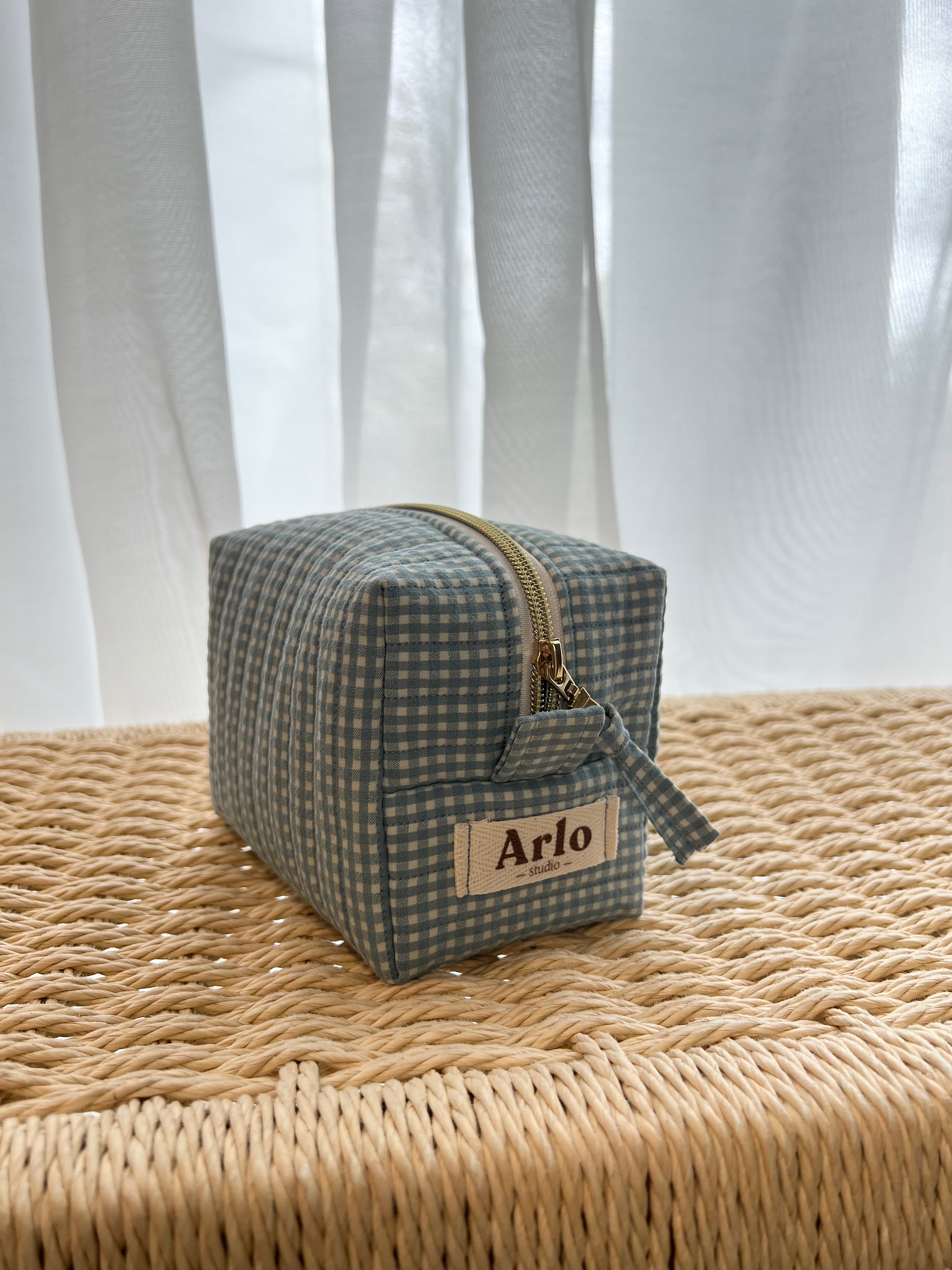 Gingham Mini Essentials Pouch - Blueberry Pie