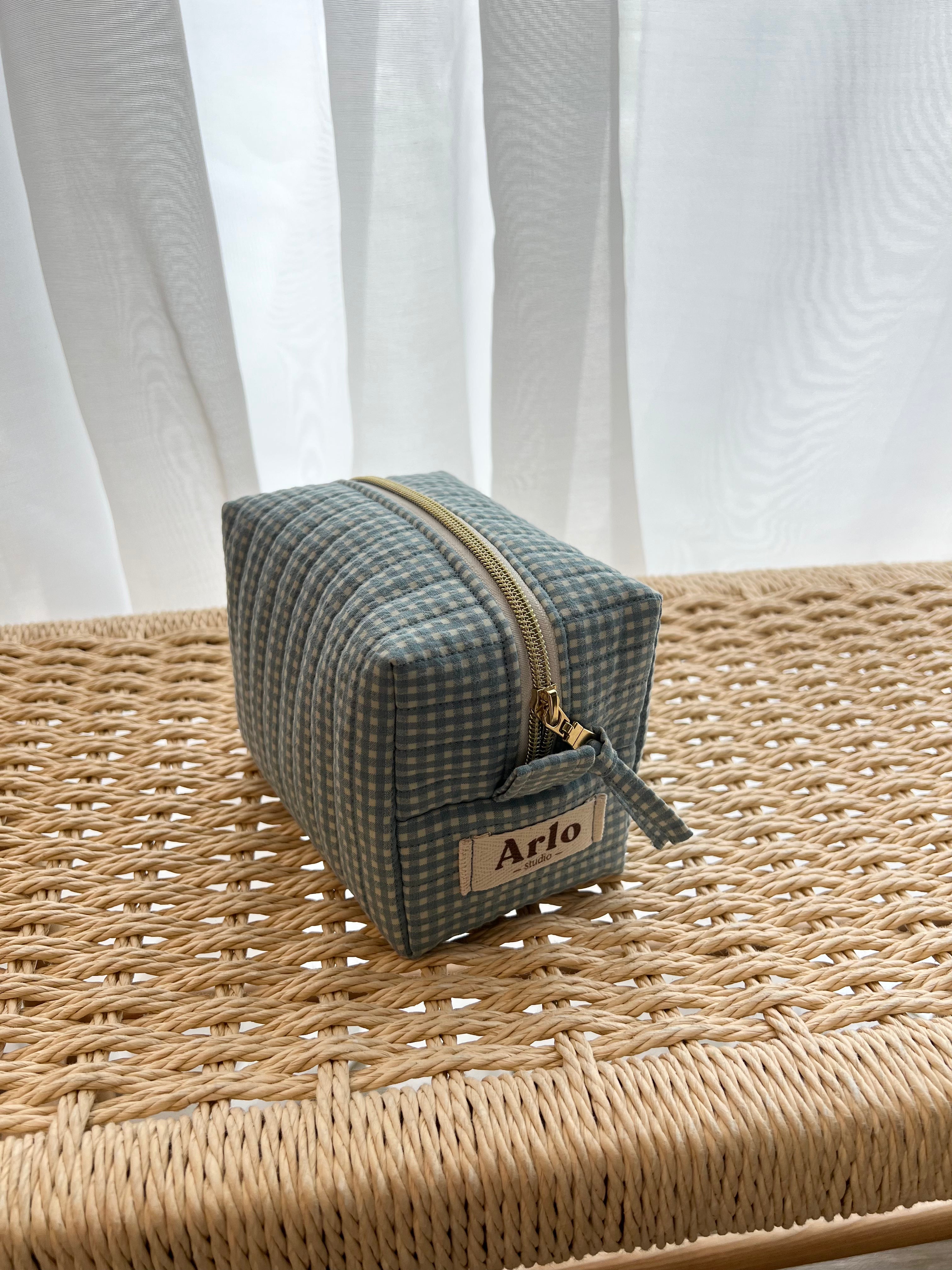Gingham Mini Essentials Pouch - Blueberry Pie