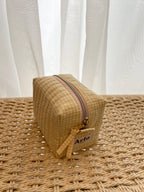 Gingham Mini Essentials Pouch - Raspberry Lemonade