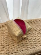 Gingham Mini Essentials Pouch - Raspberry Lemonade