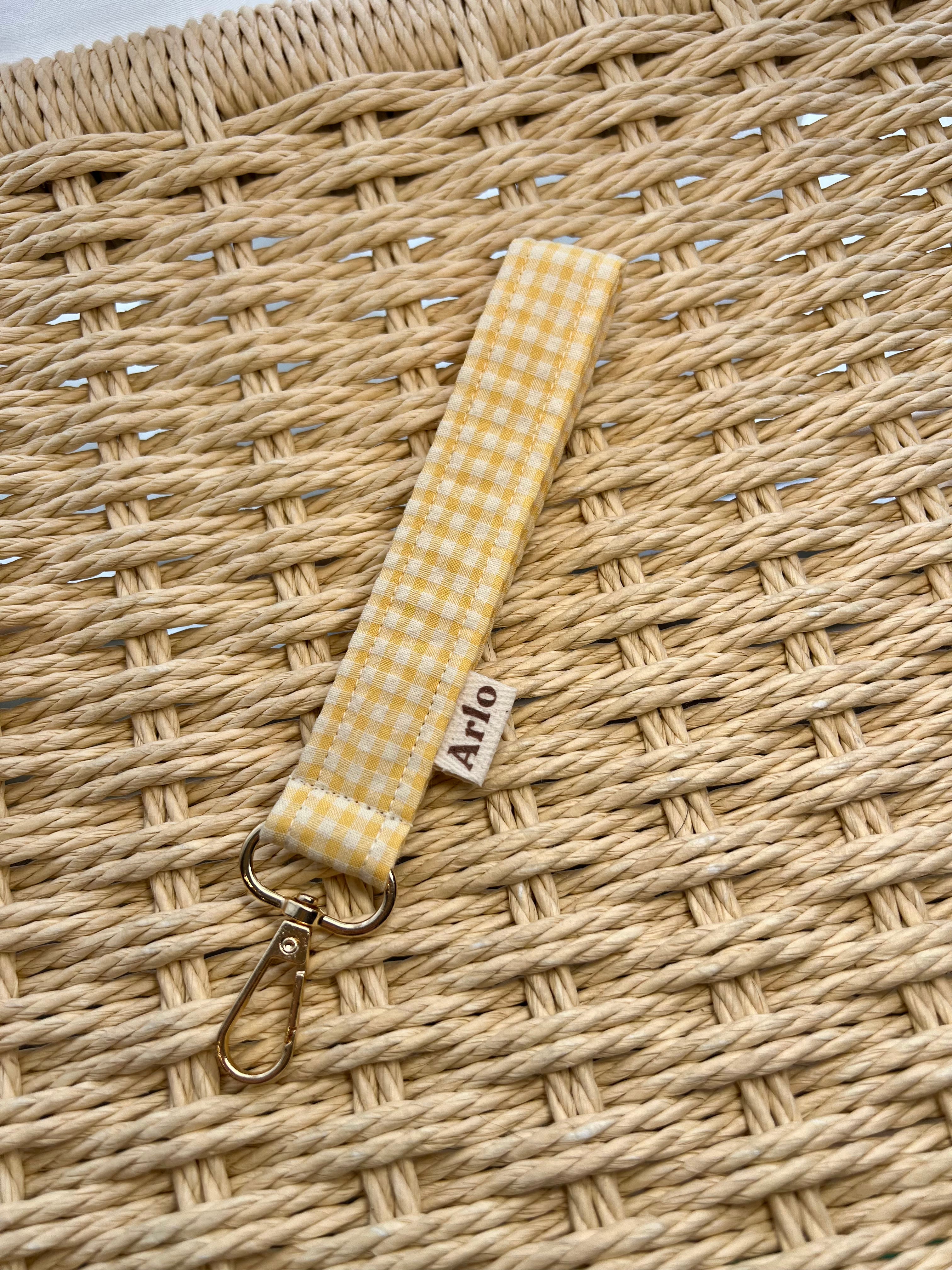 Gingham Essentials Key Fob - Raspberry Lemonade