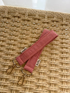 Gingham Essentials Key Fob - Peach Sorbet