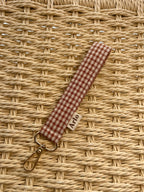 Gingham Essentials Key Fob - Caramel Latte