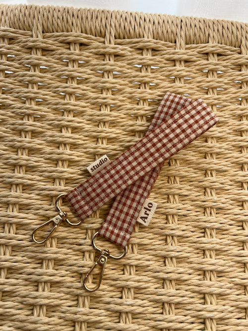 Gingham Essentials Key Fob - Caramel Latte